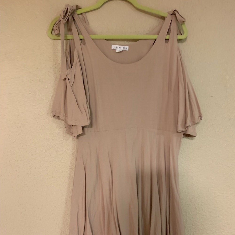 Pink cold shoulder dress